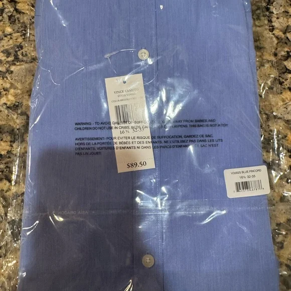 Vince Camuto Men's Light Blue Dress Shirt - Picture 4 of 5